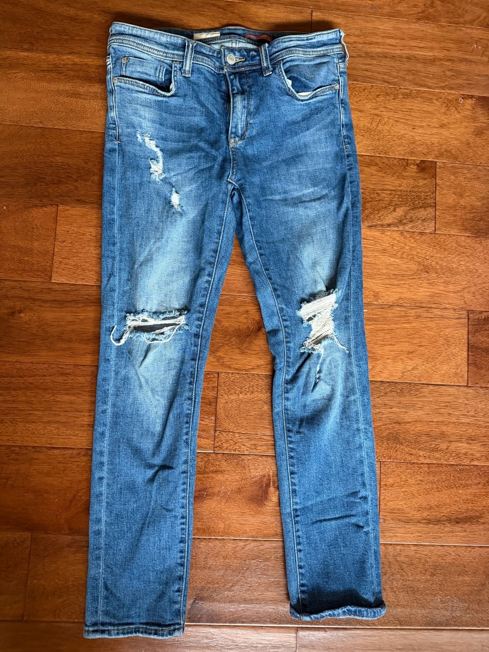 Pilcro Anthropology Distressed Skinny Jeans Medium Wash Size 27